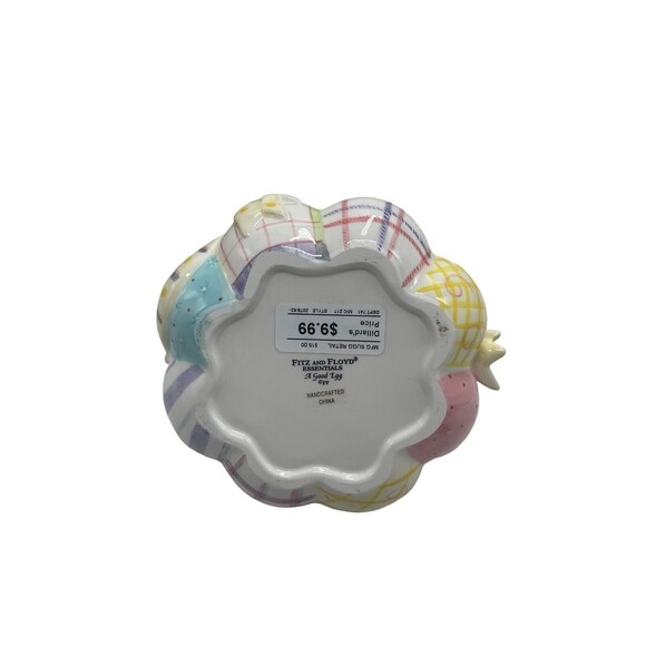 Fitz & Floyd Easter Basket w/ Bunny & Colored Eggs "A GOOD EGG" Essentials Bowl - Picture 12 of 16